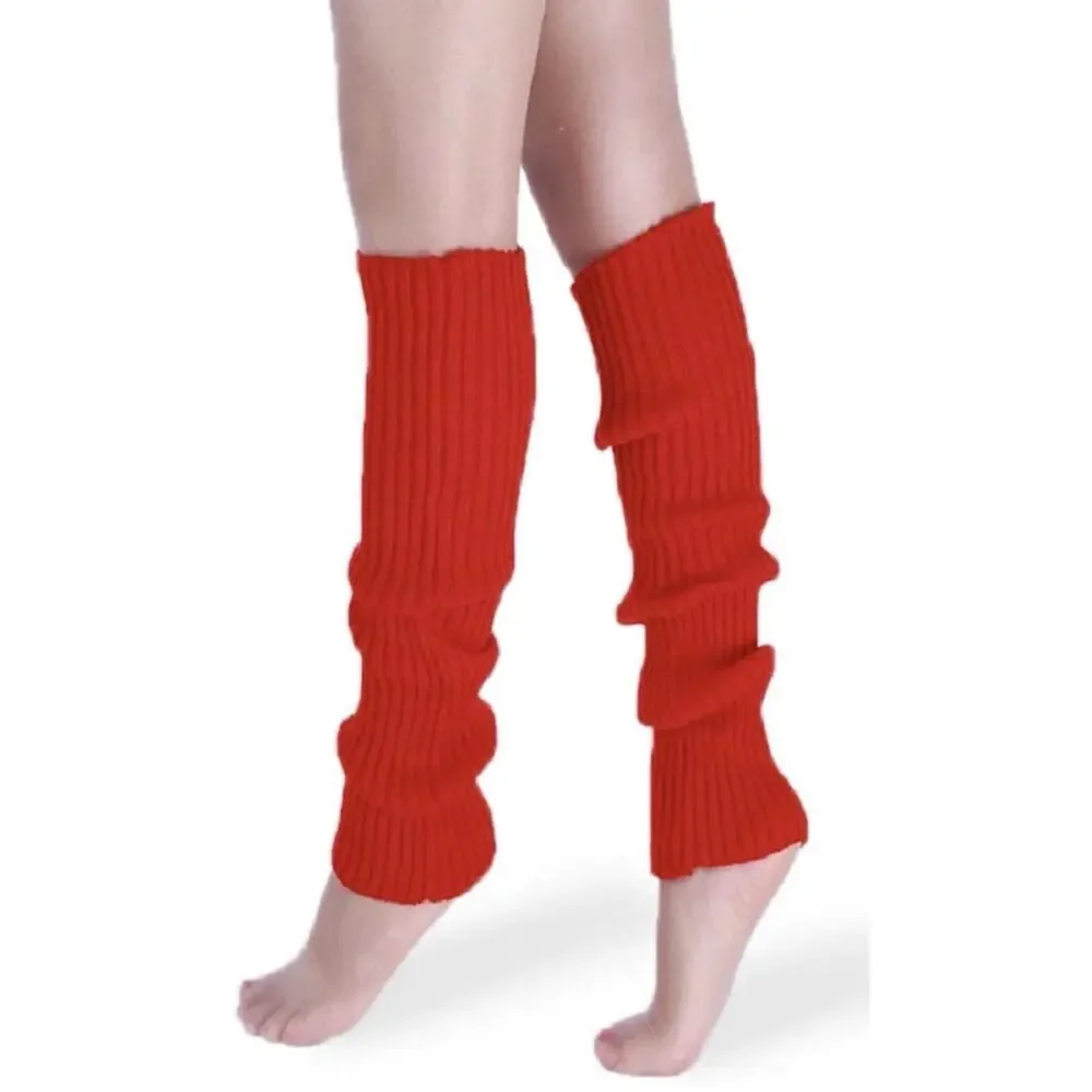 Womens Leg Warmers Knitted Red Dance Costume 1980s Leg Warmers Party Gift USA